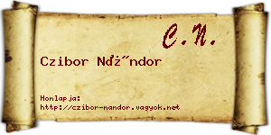 Czibor Nándor névjegykártya